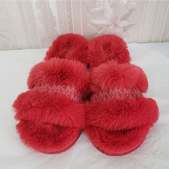 Michael Kors Faux Fur Slides slippers New - Picture 2 of 6